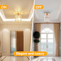 Miniatyrbillede 5 af 5: Gylden krystal loftslampe, moderne krystal loftslampe semi-flush mount LED krystal lysekrone egnet