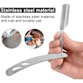 Miniatyrbilde 4 av 5: 1 stk Matt Sølv Rett Kant Barberkniv Profesjonell Skjærekniv Mustasje Skjegg Barberkniv