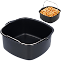Miniatyrbilde 1 av 5: Kakefat, kakeform, jernvarmebestandig frityrkakeform, nonstick pizzaplate, gjenbrukbar bakeform, luftfrityrtilbehør (18 cm)