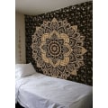 Pikkukuva 4 / 5: Gobelíni Mandala, Boho seinäkoriste, Musta kulta esteettinen huonekoriste, Seinäkangas Psykedeelinen seinävaate 150×130 cm C 150*130cm