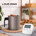 Miniatyrbild 5 av 5: Kök Timer med Stor LCD-skärm, Digital Kök Timer för Matlagning, Magnetisk Stoppur, Timer med Hög Alarmklocka, Ägg Timer, Vit