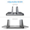Miniatyrbillede 2 af 5: Vertikal bærbar computer stand, aluminium bærbar computer stand, justerbar skrivebords bærbar computer stand, grå Grey