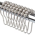 Miniatyrbillede 1 af 5: 12x Bruseforhængskroge Ringe Rulle Kugler Krom Rustfrit Stål Metal Rustfrit Sølv Farve