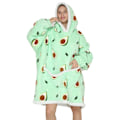 Miniatyrbilde 3 av 5: Oversized teppehette - Sherpa fleece bærbart teppe for unisex voksne kvinner menn, fluffy gigantisk komfortabel hettegenser avocado