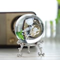 Miniatyrbillede 2 af 4: Krystal 2,4 tommer (60mm) udskåret rose krystal kugle med sølvbelagt blomstrende stativ, 3D gravering glas kugle hjem bord dekoration, gave til mor bryllup