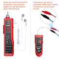 Miniatyrbillede 3 af 5: Elektrisk ledningstracker, RJ11 RJ45 locator, Ethernet LAN, Multifunktionel toner, Netværkskabelinterposer, Telefonlinjekontinuitetstester (Rød)