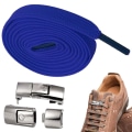 Miniatyrbilde 1 av 5: Skolisser uten knyting - Elastiske skolisser uten knuter for barn, skolisser for løping, gåing, fotturer, sykling, ett-spenne trykk for å åpne og lukke