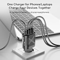 Miniatyrbillede 5 af 5: 4-Port Oplader til Enheder, Rejse Opladerhoved, 2.4A, Hurtig Opladning, EU, US, UK, 48W, 3 USB + PD