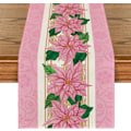 Miniatyrbild 1 av 5: Vattenfärgsjulstjärna Rosa Julbordsskydd, Säsongsbetonad Vinter Jul Semester Kök Matbord Dekoration 13 x 72 Tum, Rosa