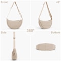 Miniatyrbillede 2 af 5: Crescent taske til kvinder, nylon crescent tasker Hobos Crossbody taske bærbar crescent pung med justerbar rem Solid Color brysttaske skuldertaske beige