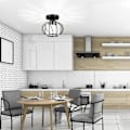 Miniatyrbillede 5 af 5: Moderne Krystal Loftlampe - Mini Halvmonteret Belysning LED Krystal Lysekroner Armatur til Køkken Spisestue Stue - Sort