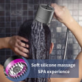 Miniatyrbilde 5 av 5: Høytrykks 3-modus håndholdt dusjhode - Justerbart spa-dusjhode med kraftig regnspray (rosa) Black