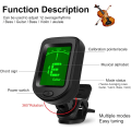 Miniatyrbild 3 av 5: Gitarrstämmare Clip On - Digital Elektrisk Stämmare med LCD-skärm, Elektronisk Stämmare för Akustisk Gitarr, Elgitarr, Bas, Ukulele och mer