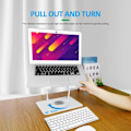 Miniatyrbillede 4 af 5: Bærbar computer stand med 360° roterende base, justerbart ergonomisk stand (hvid) White