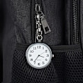 Miniatyrbillede 5 af 5: Minimalistisk ultra tynd lommeur med åbent ansigt i kvarts med nøglespænde Unisex bærbar Unisex lommeur - sort