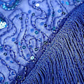 Miniatyrbillede 5 af 5: 1920'er Stola Sjal Dame Sequin Tørklæder til Aftenkjole Retro Gatsby Fest Kostume Tilbehør blue