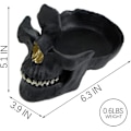 Miniatyrbillede 5 af 5: Skalle Brilleholder, Solbriller Brille Display Stativ, Nøgleholder Harpiks Skulpturer til Hjem, Kontor, Skrivebord, Natbord (Sort)