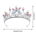Miniatyrbilde 2 av 5: Bryllupstiara, brudeskrone, krystaller prinsessekrone, krone krystaller tiara, krone pannebånd, for bryllup, brud, brudepike, ball, kongelig hodeplagg