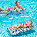 Miniatyrbillede 2 af 5: Pakke Oppustelig Pool Flydemadras, Kæmpe Pool Flydere Voksenstørrelse med Hovedstøtte, Sø Flydende Tømmerflåde Vand Lounger, Multifunktionelle Svømmepool Flydende Legetøj