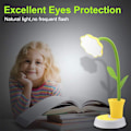 Miniatyrbillede 2 af 5: Børne skrivebordslampe, kreativ LED genopladelig skrivebordslampe øjenbeskyttelse touch sensor bordlampe dæmpbar sengebordslampe med penneholder Yellow