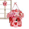 Miniatyrbild 1 av 5: Valentine's Day-krans skylt - Entrédörrskylt, bedårande vattenresistent hållbar anti-blekning Valentine's Day välkomstdörrskylt