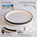 Miniatyrbillede 3 af 5: LED loftslampe dæmpbar med fjernbetjening, 30W 30cm rund sort hul design “fuglerede” loftslampe soveværelse