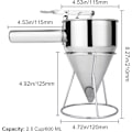 Miniatyrbillede 5 af 5: Pandekagedej Dispenser, Rustfrit Stål Traktbagedispenser med Stativ, Lille