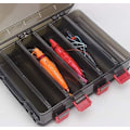 Miniatyrbild 2 av 5: Rutnät Dubbelsidig Fiske Lure Hook Tackle Box Synlig Hård Plast Klar Fiske  Krokar Tillbehör Förvaringsväska Behållare (Grå-10 Rutnät) 19.5*16.5*4.7cm
