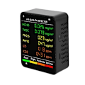 Miniatyrbillede 1 af 4: 6 i 1 Luftkvalitetsdetektor LCD Stor Skærm CO2 Måler PM2.5 PM10 HCHO TVOC CO CO2 CO Kuldioxid Formaldehyd Monitor