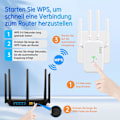 Miniatyrbillede 4 af 6: WiFi Forstærker 300Mbps Høj Ydeevne med 4 Antenner med Repeater/AP Mode Forstærker med Ethernet Port til Alle WiFi Enheder