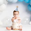 Miniatyrbild 4 av 5: Första födelsedagshatt för bebis - 1-års kalasdekoration för bebisvisning, 1-års outfit flicka pojke, blå födelsedagshatt