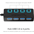 Pikkukuva 2 / 5: USB 3.2 -keskitin, 4-porttinen USB-datakeskitin, nopea USB-sovitin, moniporttinen USB yksittäisillä virtakytkimillä ja ilmaisimilla (HB-UM43)