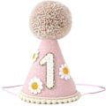 Miniatyrbild 1 av 5: Första födelsedagshatt för bebis - 1-års kalasdekoration för bebisvisning, 1-års outfit flicka pojke, Daisy födelsedagshatt