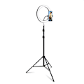 Pikkukuva 1 / 5: 2,1 m jalusta ja/tai 30 cm/12'' himmennettävä 3-värinen LED-rengasvalo selfieihin, valokuvaukseen, meikkaamiseen, YouTube-striimaukseen, Tik Tokiin