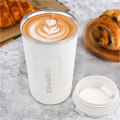 Miniatyrbillede 5 af 5: Kaffe Kop, 380ml Vakuum Genanvendelig Lækagesikker Dobbelt Væg Kaffe Kop, Isolering Rustfrit Stål Miljøvenlig Krus (Hvid) White