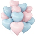 Miniatyrbilde 1 av 5: 12 stk Baby Rosa og Blå Hjerteformede Folieballonger, 18 tommer Pastell Rosa og Blå Mylar Ballong for Baby Bursdag Bryllup Dekorasjoner