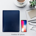 Miniatyrbild 5 av 5: Skrivmapp A4 dragkedja, clipboard affärsmapp konferensmapp, dokumentmapp läder, portfölj padfolio blå