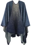 Poncho för kvinnor, stickad, oversized filt, cape, halsduk Navy blue