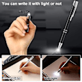 Miniatyrbillede 4 af 4: 4 stk. lysende spidspenne metal kuglepen med lys LED-belyst pen sort ind