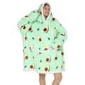 Miniatyrbilde 1 av 5: Oversized teppehette - Sherpa fleece bærbart teppe for unisex voksne kvinner menn, fluffy gigantisk komfortabel hettegenser avocado
