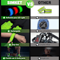 Miniatyrbillede 4 af 5: LED lysende armbånd, LED reflekterende løbearmbånd, justerbart blinkende bånd sikkerhed LED lysende armbånd (2 stk.) Green