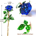 Miniatyrbild 2 av 5: Blå ros gåva till henne, K9 kristallros med önskekort, 3D glasros evig blomma, kristallrosfigur till kvinnor på födelsedag mors dag Blue