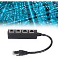 Pikkukuva 1 / 5: RJ45-jakaja, Ethernet-kaapeli RJ45-sovitin 1 uros 4 naaras, CAT7-verkkokaapelijakaja