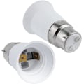 Miniatyrbild 1 av 5: 2-pack B22 till E27 Sockelomvandlare, Bajonett till Skruv Edison Glödlampa Adapter, BC till ES Lampbas Adapter, Max Effekt 60W, Spänning 0-250V