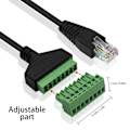 Miniatyrbillede 3 af 5: RJ45 Han til 8-polet Skrueklemme Stik, Terminal Breakout Board Kabel til Cat5 /6/7 AV CCTV, 12 tommer