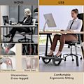 Miniatyrbillede 4 af 5: Gyngende fodstøtte med rullemassage - Ergonomisk design til kontor/hjem, lindrer stress (sort)