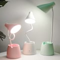 Miniatyrbillede 1 af 5: Børns skrivebordslampe, LED-dæmpbar 24 LED-øjenvenlig bordlampe 3 lysstyrkeniveauer USB-genopladelig berøringskontakt skrivebordslampe børn til læsning white