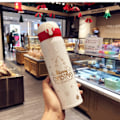 Miniatyrbild 2 av 3: Jultema Isolerad Flaska Rostfritt Stål Vakuumkopp Läckagesäker Låsbar Termosmugg Studsmugg för Varma och Kalla Drycker Mugg (Vit 500ml) White