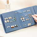 Miniatyrbillede 3 af 5: Ørering Organizer Bog, Ørering Æske, Smykkeruller til Rejser, Smidig PU Læder Bærbar Lille Bog af Ørering Organiser Blue
