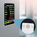 Miniatyrbild 4 av 4: 6-i-1 Luftkvalitetsdetektor LCD Stor Skärm CO2-mätare PM2.5 PM10 HCHO TVOC CO CO2 CO Koldioxid Formaldehydmonitor